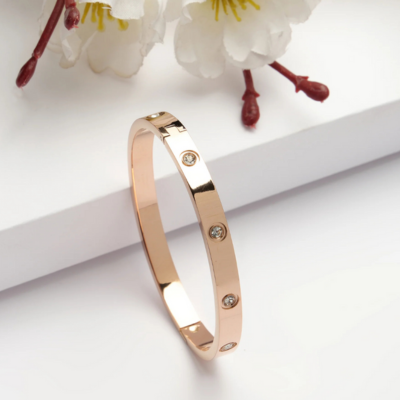 FINET Luxe Armband met Zirkoon | Roségoud