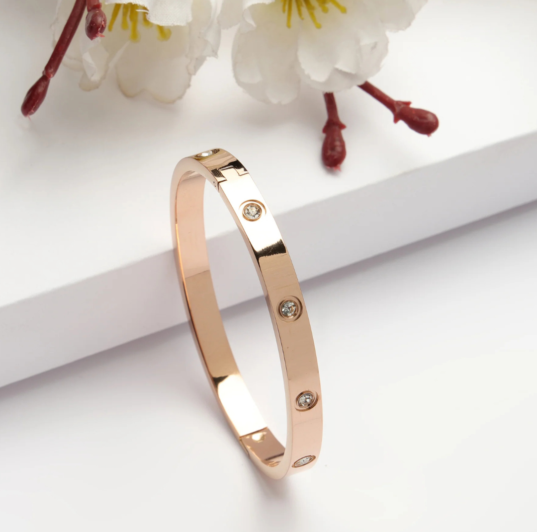 FINET Luxe Armband met Zirkoon | Roségoud