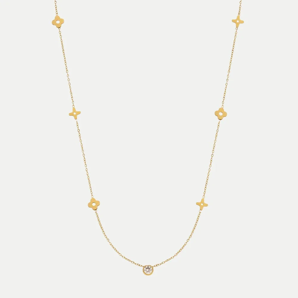 CARRIE Klaver Ketting | Goud