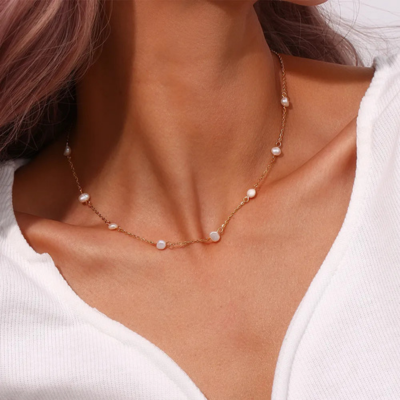 LANEY Gouden Parelketting