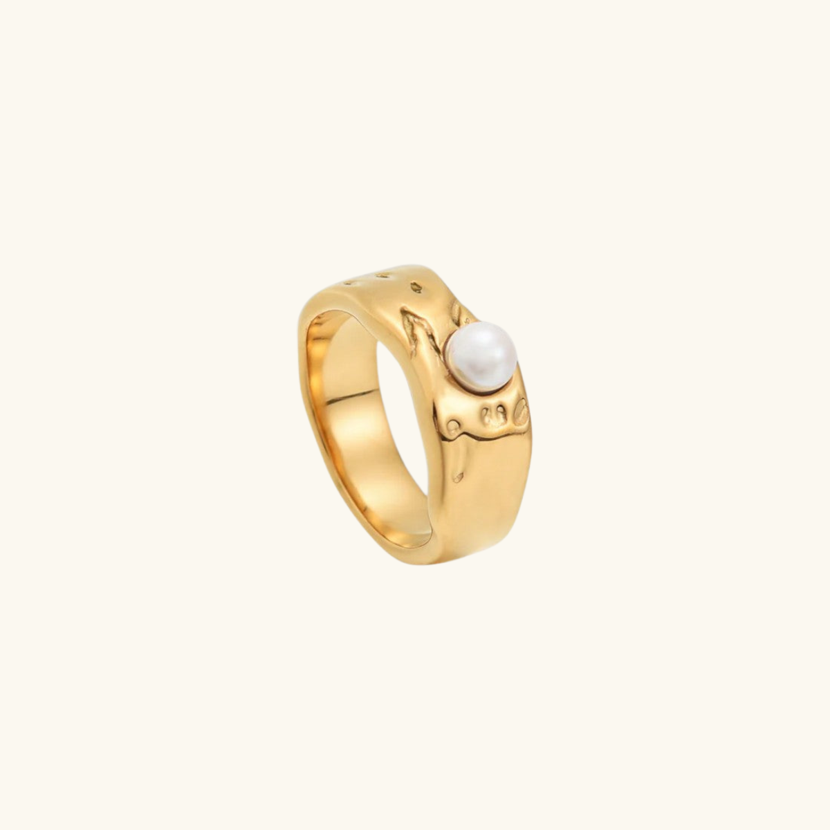 LAVA DE ORO Parel Ring | Goud