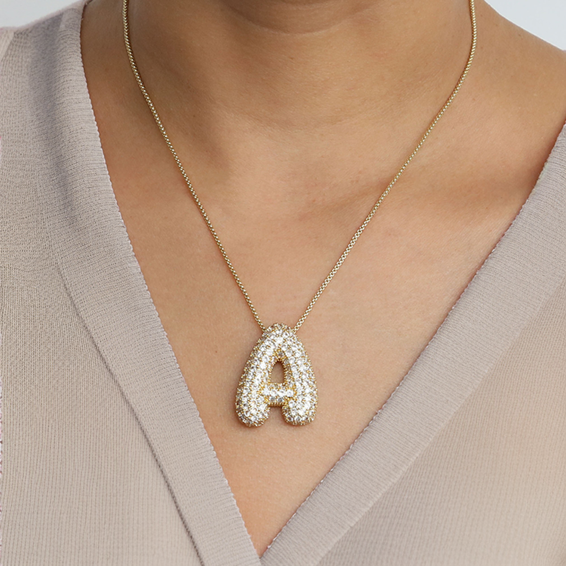 BUBBLE | Initiaal Diamant Ketting